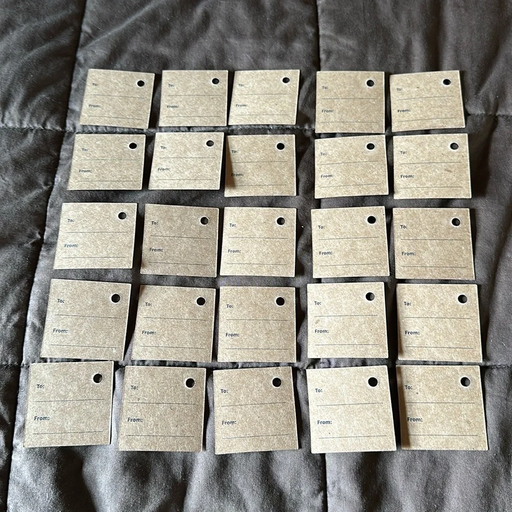 Bath & Body Works Small Cardboard Gingham Gift Tags